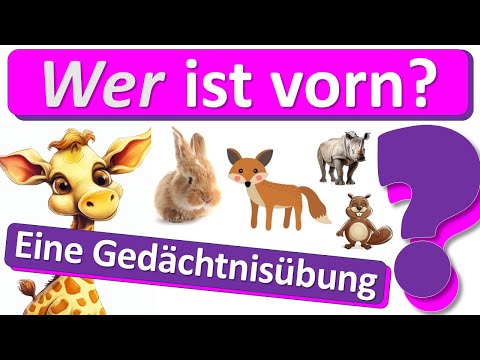 Eine Gedächtnisübung: Bilder erkennen, Positionen der Buchstaben finden, Bilder im Kopf sortieren