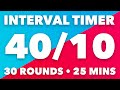 40 / 10 Second HIIT Interval Timer
