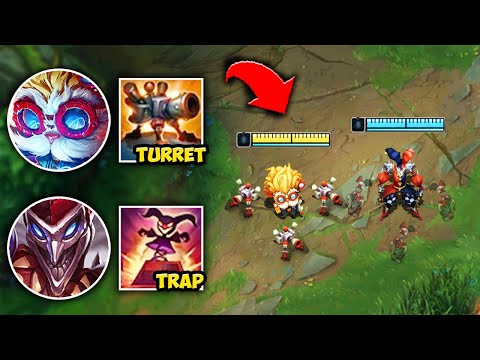 WE PLAYED THE UNGANKABLE BOT LANE COMP (TRAPS AND TURRETS) - League of Legends