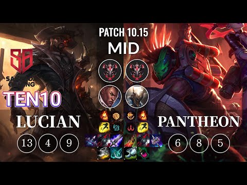 SB Ten10 Lucian vs Pantheon Mid - KR Patch 10.15