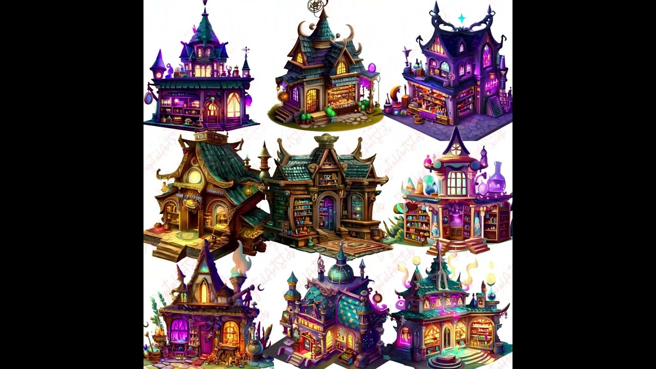 26 Magic Shop Clipart Set - Mystical, Ancient, Witch, Elf