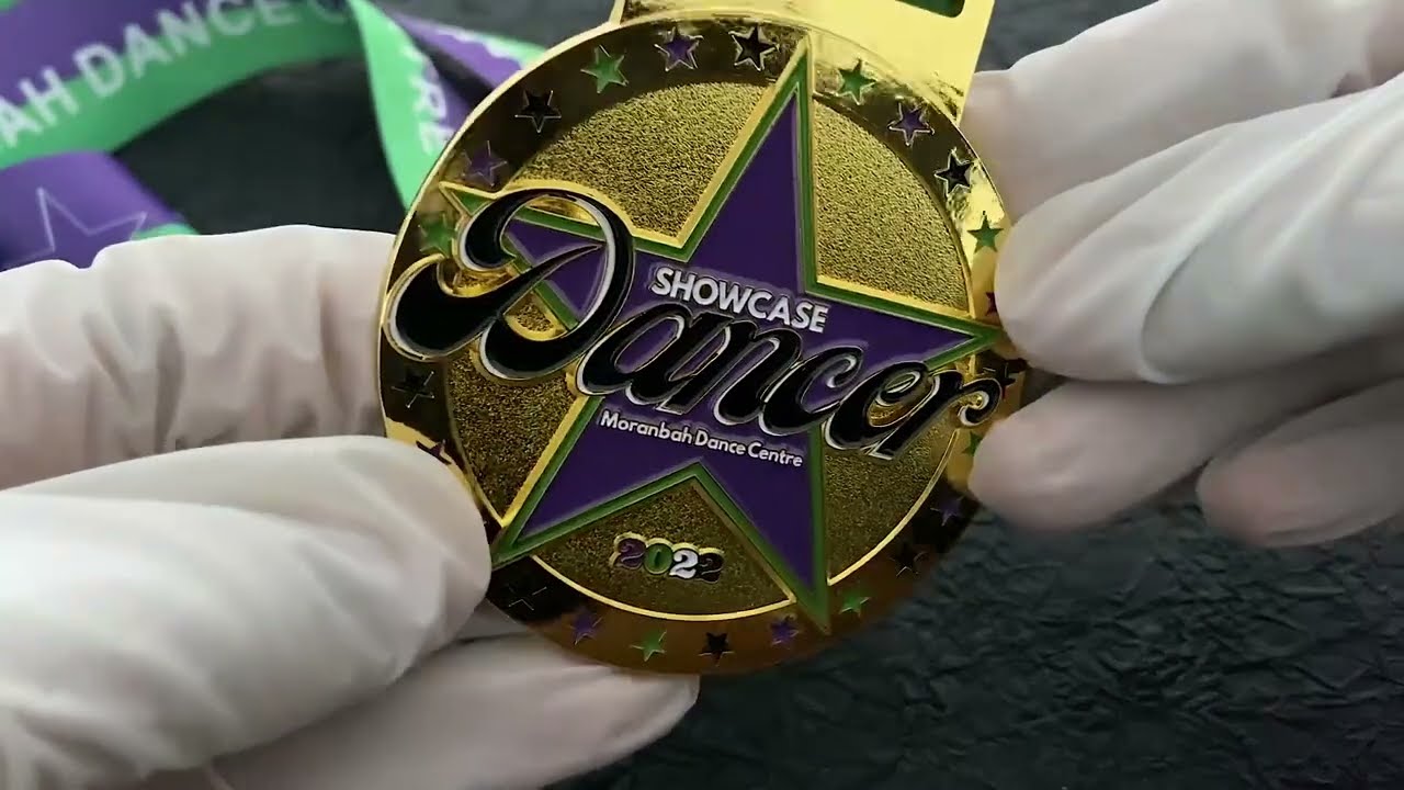 1223 - Double Beach Dance Gold Circle Medal