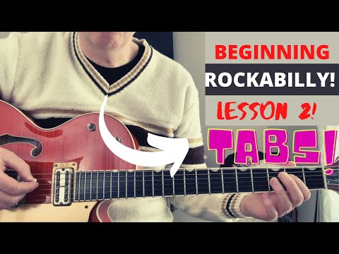 Beginners Rockabilly TABS and GUITAR LESSON 2 - ROCKING THE SHUFFLE RIFF!