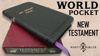 Minty Fresh World Pocket New Testament! Black Leather Cover With Yapp And Psalms Vintage Bible
