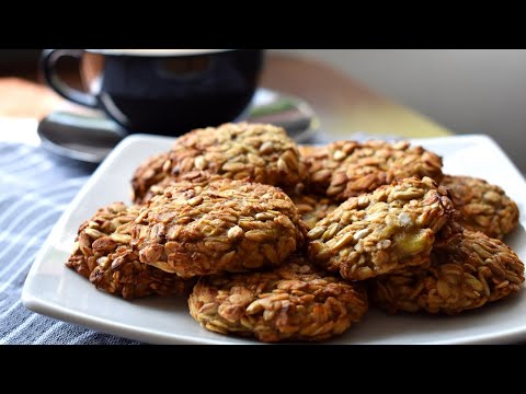 Ciasteczka bananowo-owsiane ze słonecznikiem bez jajek i cukru
