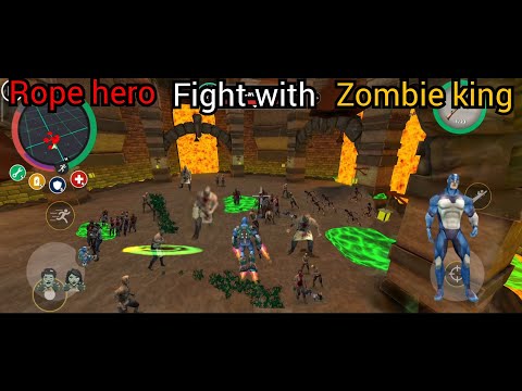Rope hero gone to arena to battle with zombie leader 😱🧟‍♂️ Rope hero vice town 🥰💞