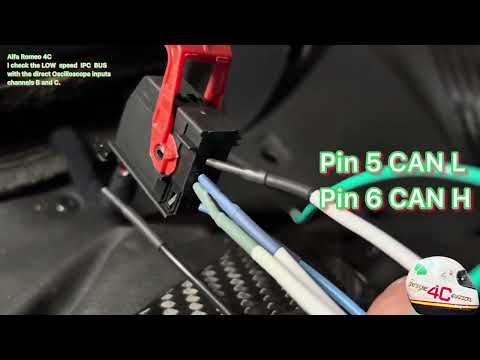 Alfa Romeo 4C I check the LOW speed  IPC  BUS with the direct Oscilloscope inputs channels B and C.