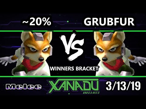 S@X 293 SSBM - ~20% (Fox)  Vs. Grubfur (Fox) - Smash Melee Winners Round 2