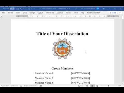 A Quick Guide on: How to format a Research Thesis (UET-Peshawar)