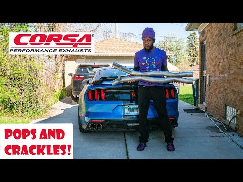 Mustang GT350 Gets Corsa Double X Pipe Resonator Delete (BEFORE and AFTER)