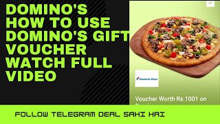 Domino's (2021) How To Use Domino's Gift Voucher And how to redeem free Gift Voucher on Flipkart.
