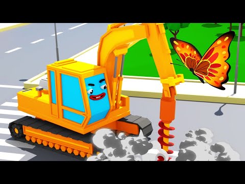 Bagger POL und Neugierige Lastwagen MAX Neue Folgen! Verstecken Spielen Kinderfilme deutsch