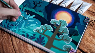 Simple Gouache Illustration // Tutorial