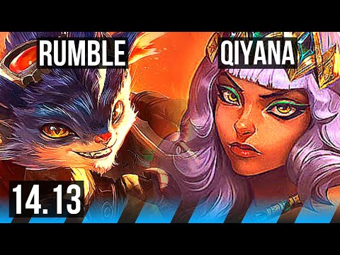 RUMBLE vs QIYANA (MID) | 8/1/2, Legendary, 500+ games | NA Master | 14.13