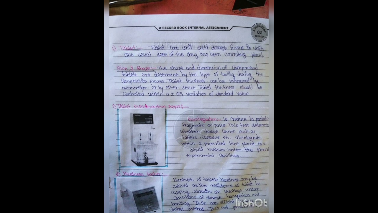 assignment 3: machine used in the manufacturing & testing solid dosage forms