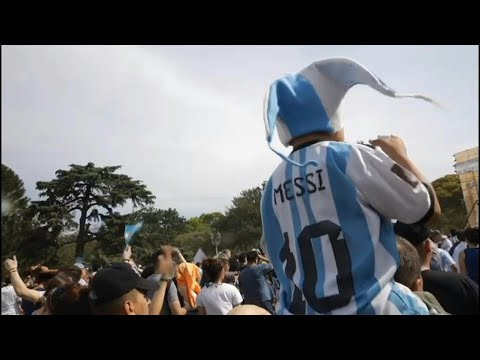 Argentine fans watch the World Cup match against Poland | AFP