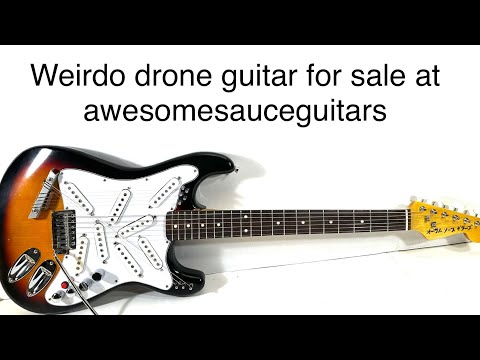 Awesomesauceguitars weirdo 14 string drone guitar with 8 pickups strat partscaster experimental noise guitar The Hot Mess 2025 - Sunburst image 16