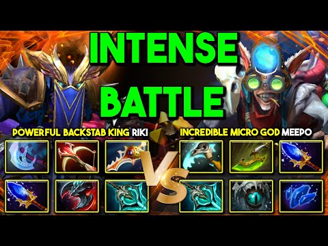 INTENSE BATTLE | POWERFUL BACKSTAB KING CARRY Riki Vs. INCREDIBLE MICRO GOD Meepo | 7.35b DOtA 2
