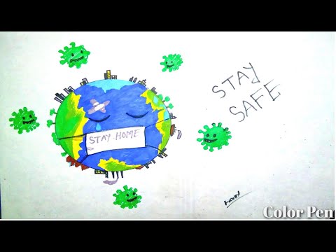 Stay Home Stay Safe Drawing || Coronavirus Awareness Drawing || Coronavirus Awareness Poster Video