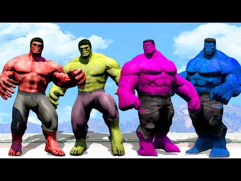 Pro 5 Game Superhero | Red Hulk vs Blue Hulk vs Purple Hulk