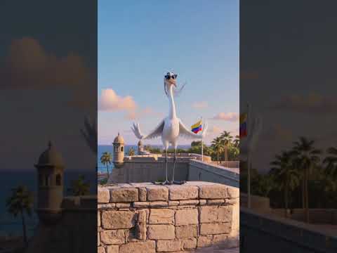 Una garza baila CHAMPETA en Cartagena 🪶🎶 | Bolívar #Shorts #Colombia #Champeta