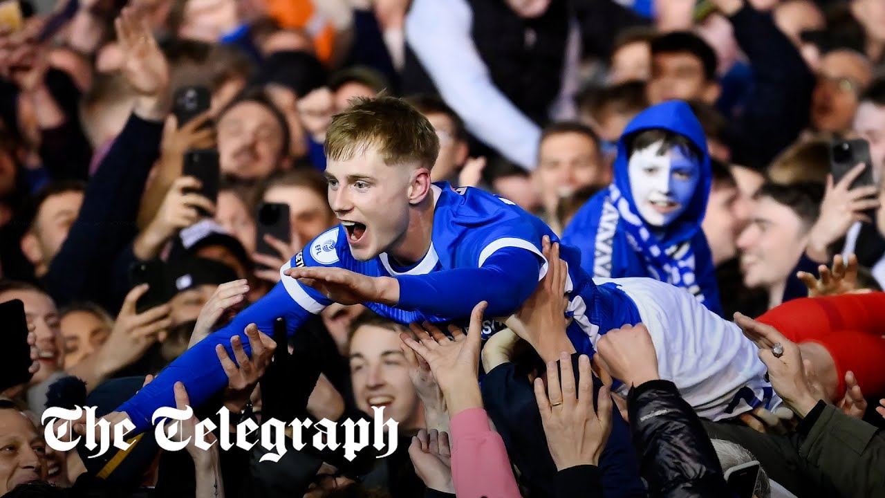 Pictured: Bedlam at Fratton Park as Portsmouth promoted to Championship