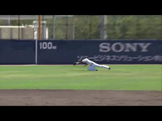 【ファーム】好守で援護!! バファローズ・杉本のダイビングキャッチ!! 2018/8/22 Bs-H