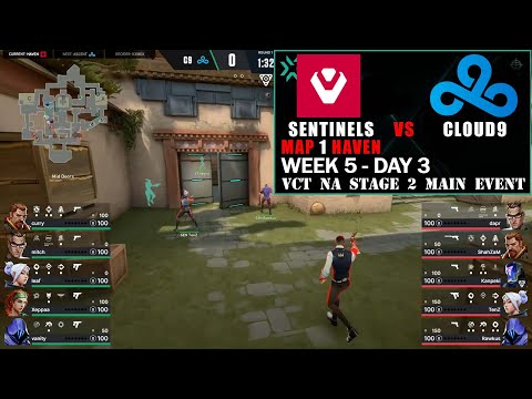 Sentinels vs Cloud9 - VCT 2022 NA Stage 2 Main Event - Week 5 Day 3 Map 1 Haven