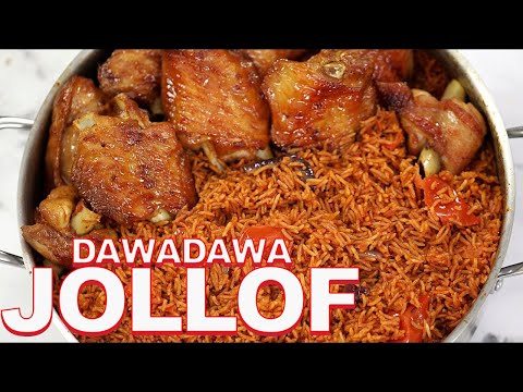 Traditional way to cook Dawadawa Jollof || African Locust Bean Jollof Rice. West Africa