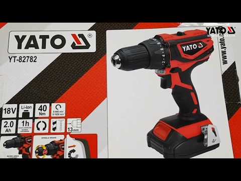 Akumuliatorinis gręžtuvas YATO YT-82782 18V 2Ah Li-Ion video