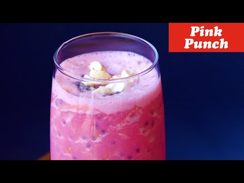 Pink Punch shake, simple, tasty & refreshing summer drink, LockDown Recipes, mixed fruit milkshake