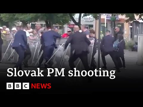 Video shows moment Slovak Prime Minister shot multiple times by 71-year-old gunman | BBC News
