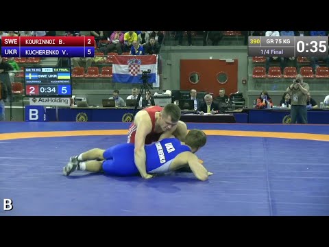 Quarterfinal GR - 75 kg: Bogdan   KOURINNOI (SWE) df. Vitalii   KUCHERENKO (UKR), 12-9