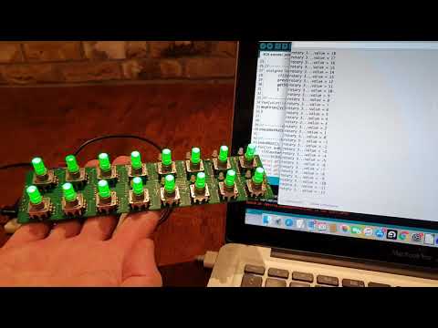 16 sparkfun rgb rotary encoder panel using single Teensy (Arduino) SPI bus