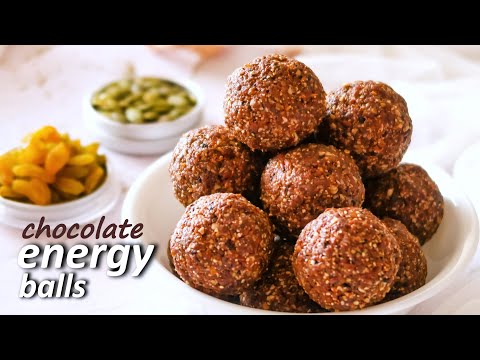 Healthy Chocolate Energy Balls/ Laddu | Protein Rich Healthy Snack | No Sugar, No Ghee