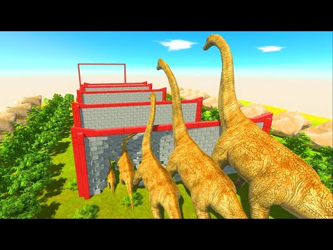 Different Size Herbivorous Dinosaurs Clash Block Race Part 2 | 🦕Animal Revolt Battle Simulator🦕