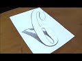 DRAWING NUMBER 6 How To Draw 3D Number Six With One Pencil