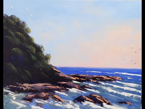 Learn To Paint TV E37 "First Bay Coolum" Acrylic Painting Beginners Seascape