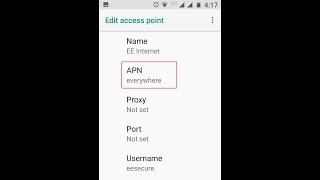 EE APN Settings for Android 4G LTE