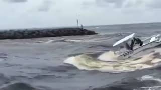 Jupiter Florida Inlet boat almost sinks in crazy accident.