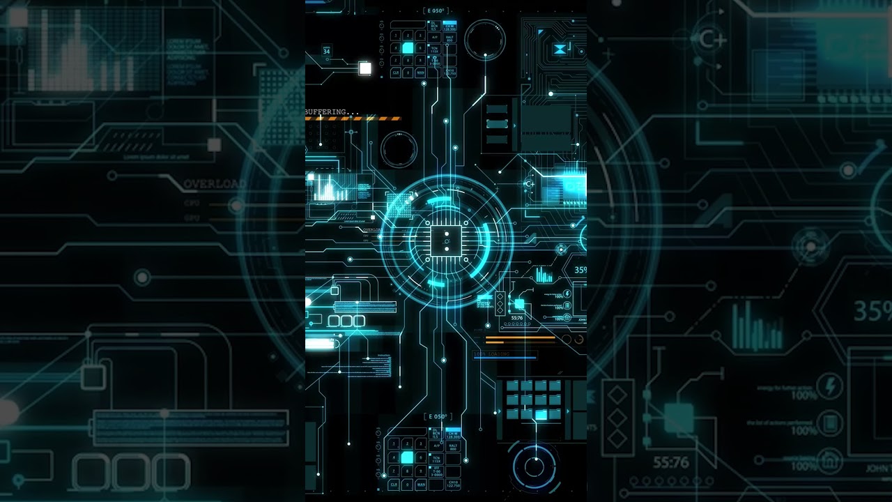 4K 100% Free Technology HUD Element Intro Background   No Copyright Video