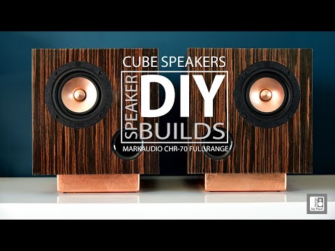 DIY Speaker  Build. Contemporary CUBE wood veneered speakers. Markaudio CHR-70 Full Range