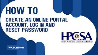 How to create an online portal account, log in and reset password