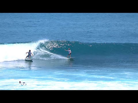 Surfer Gets Dropped-In On Twice In A Row At Uluwatu - Surfing Bali