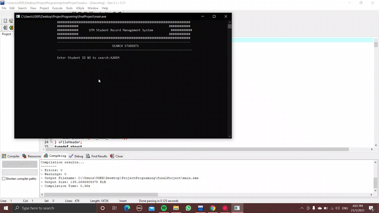 STUDENT RECORD SYSTEM FOR C PROGRAMING