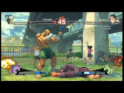 ADoNe style (Sagat) vs. AsK x Genki94 x (Ryu) [Super Street Fighter 4]