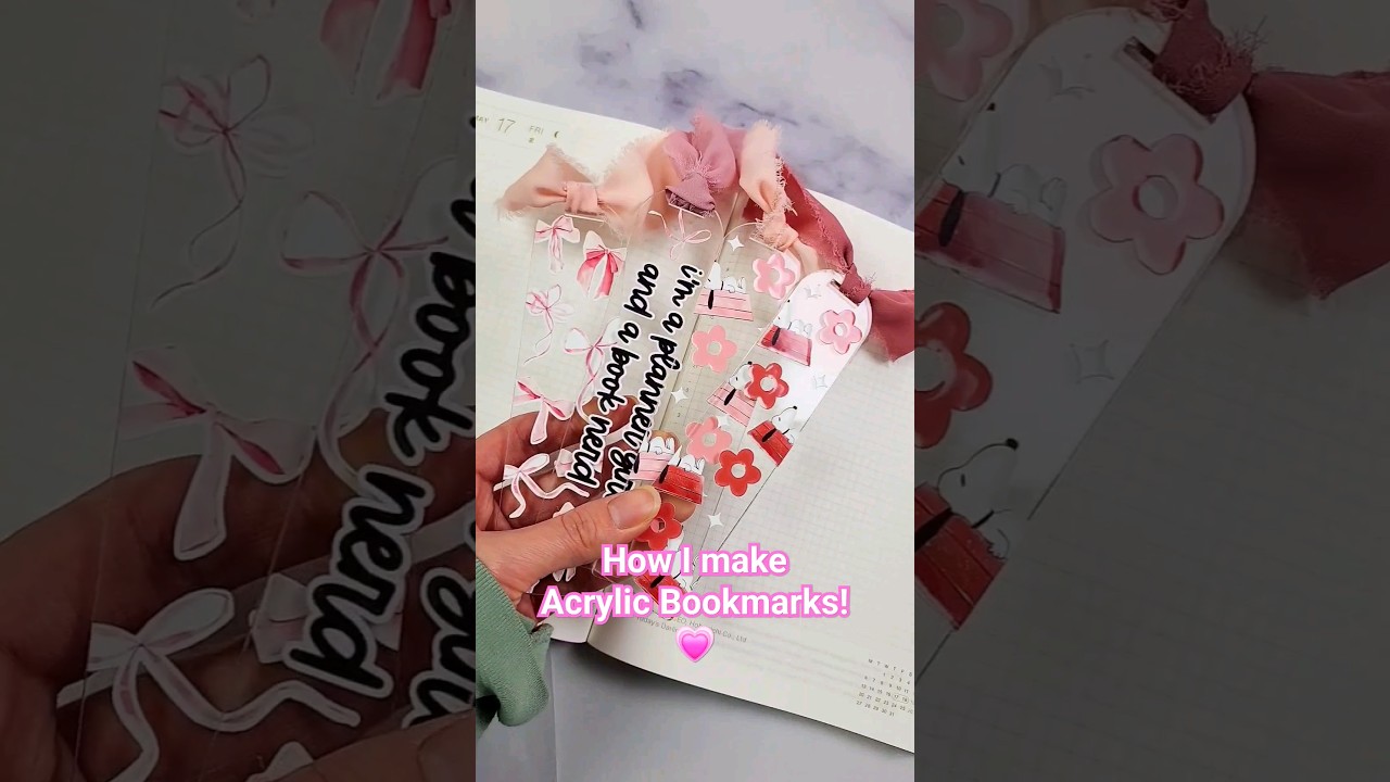 how to make acrylic bookmarks 🌸 #workwithme #smallbusinessowner #booktok
