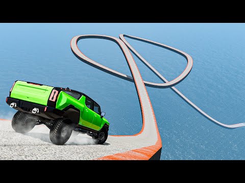 Impossible Weird Wave Bridge Crossing Cars Vs Deep Water - BeamNG.Drive