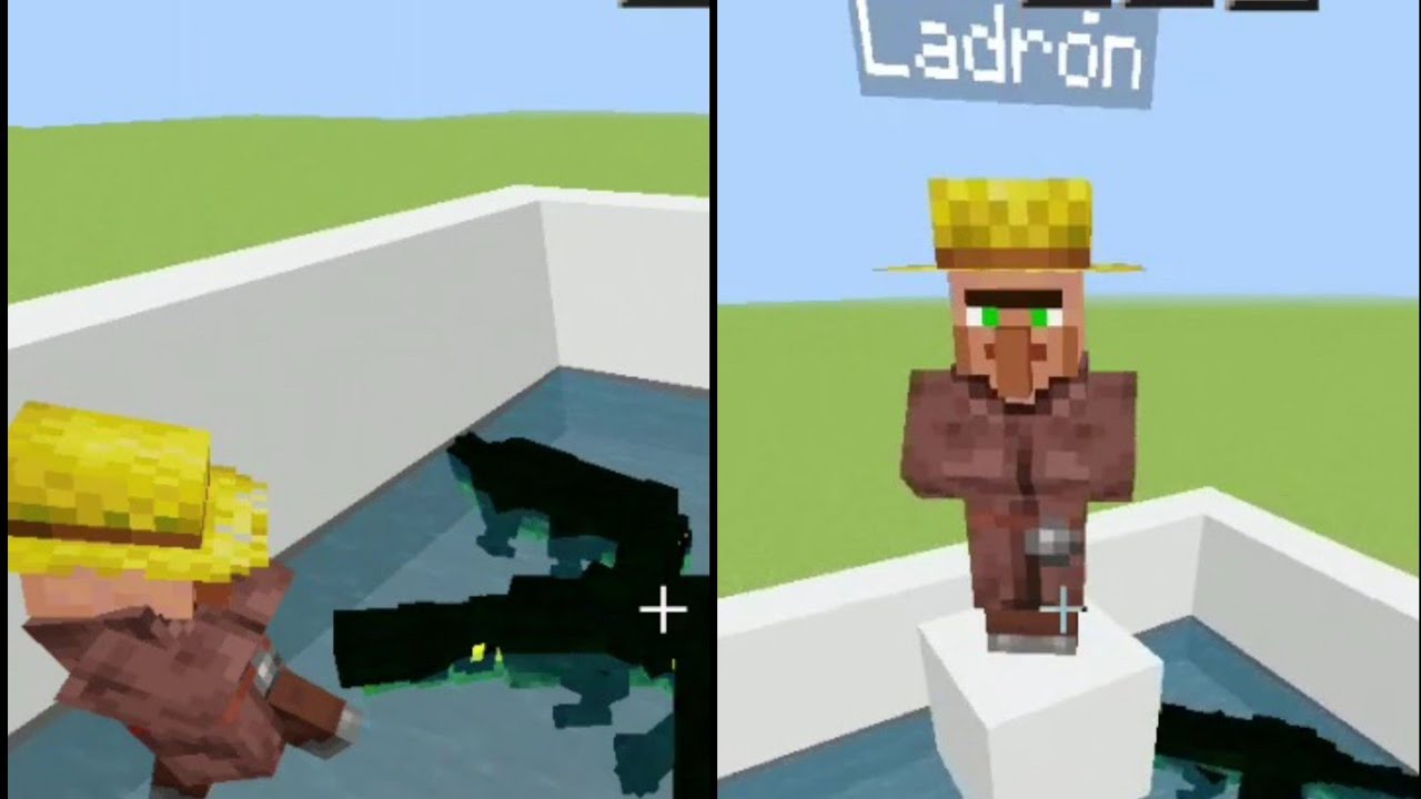 aldeano es arrojado a estanque de cocodrilos por ladron [Minecraft]