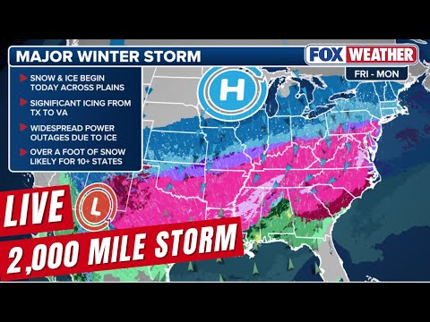 LIVE Coverage Tracking 2,000 Mile Historic Major Winter Storm, 40+ States Impacted | FOX Weather